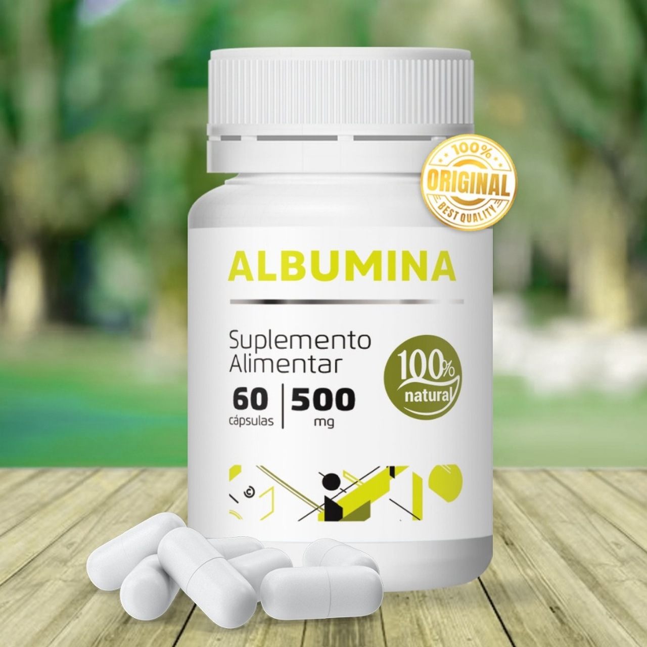 3x Albumina 60 cápsulas De 500mg Massa Muscular - Imagem 3