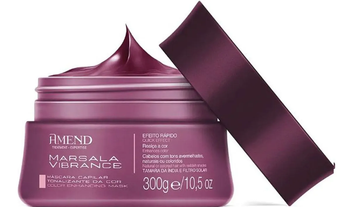 Máscara Matizadora Marsala Vibrance - Amend 300g - Imagem 4