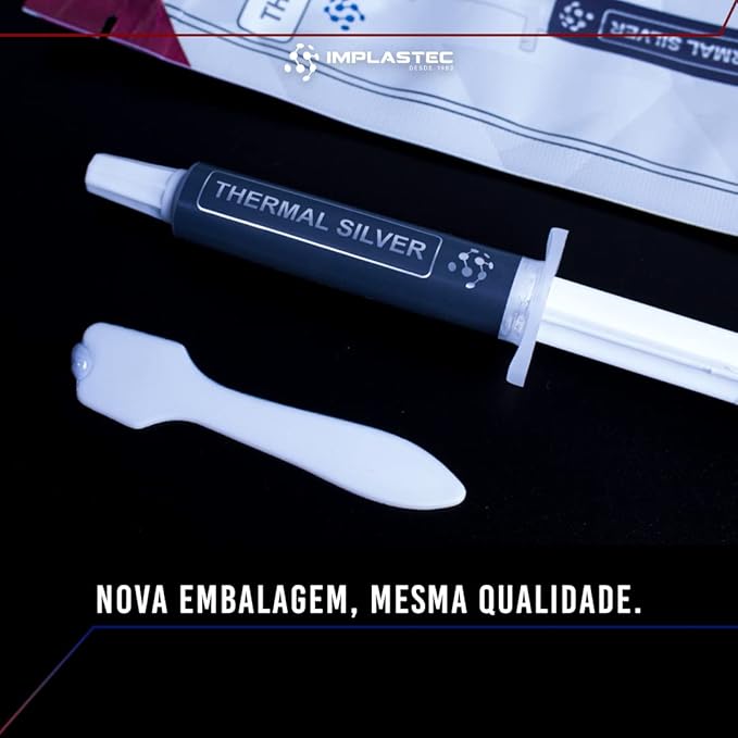 Pasta Térmica Thermal Silver Seringa 5G Prata Implastec - Imagem 2