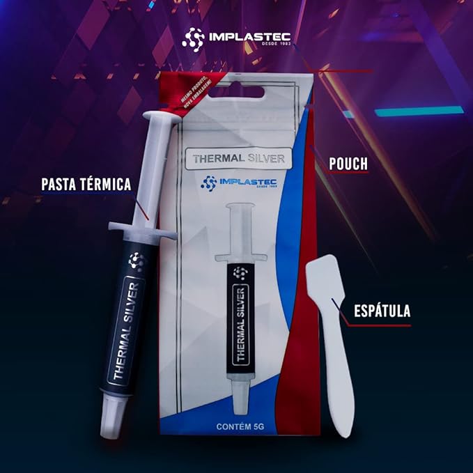 Pasta Térmica Thermal Silver Seringa 5G Prata Implastec - Imagem 3